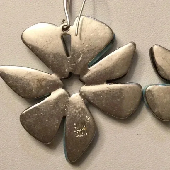 Turquoise Stone Statement Earrings - Picture 3 of 3